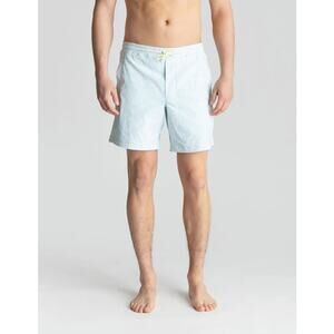 Birddogs Brad Schittz Light Blue Leaf 5" Inseam Swim Shorts XL